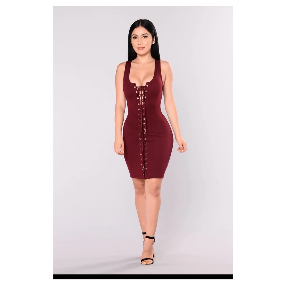 Wine red dress